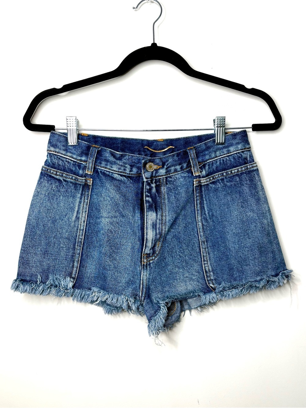 SAINT LAURENT Frayed Denim Shorts